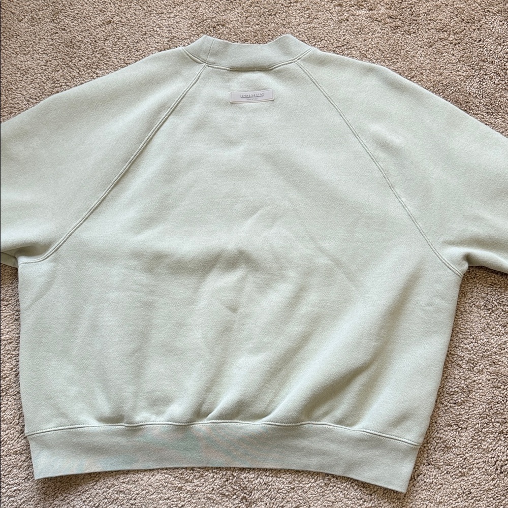 Fear of God FOG Essentials Sage Green Raglan Oversized Crewneck Sweatshirt - Picture 4 of 11